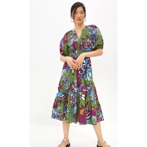 Anthropologie Conditions Apply floral midi dress boho tiered size 6 UK 10